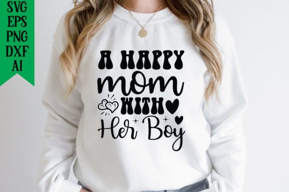 A Happy Mom with Her Boy: Graphics for T-Shirt Designs