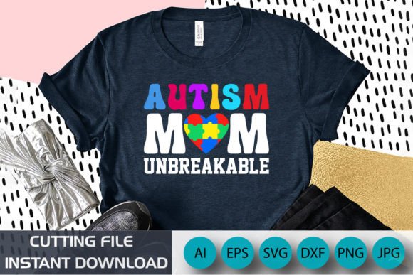 Autism Mom PNG: Graphics for T-Shirt Designs