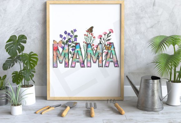 Mama and Mini Retro Flower Graphics for T-Shirt Designs