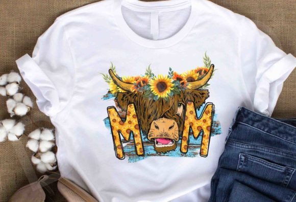 Mom PNG & Sunflower Graphics for T-Shirt Designs