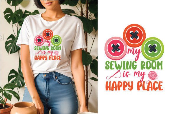 My Sewing Room is My Happy Place: Graphics & T-Shirt Designs