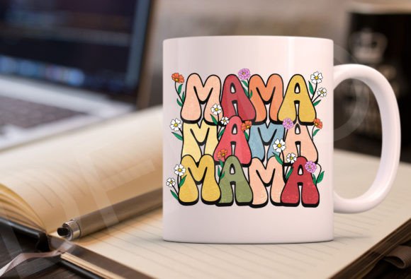 Retro Mama Flower Graphics for T-Shirt Designs