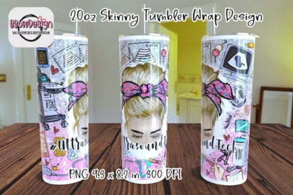 Ultrasound Tech Blond Hair Graphics & Tumbler Wraps